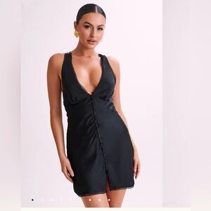 Meshki Amiri black satin dress - Medium NWT